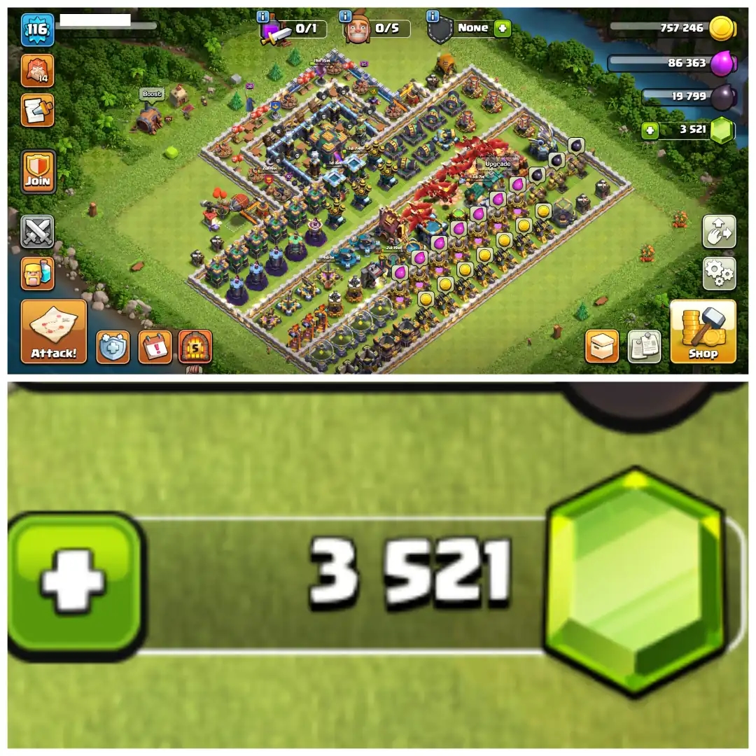 💠 TH14 SEMI MAX 💠 XP 116 💠 3500 GEMS 💠 BK 47 AQ 52 MP 35 GW 17 RC 16 💠 FREE NAME CHANGE 💠 LOADED MAGIC ITEMS 💠 - Global