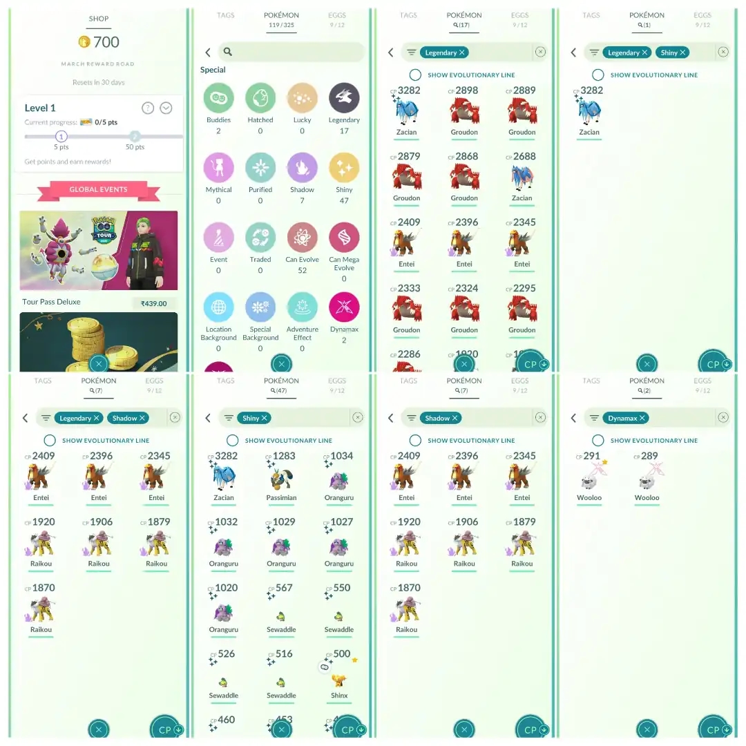🔱 LEVEL 35 INSTINCT TEAM 🔱 700 POKECOINS 🔱 SHINY LEGEND ZACIAN 🔱 17 LEGENDARY 🔱 47 SHINY 🔱 7 SHADOW LEGEND 🔱 6 PERFECT IV 100 🔱 - Global