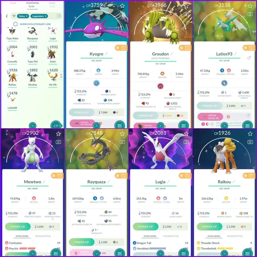 💎 LEVEL 62 RARE 2016 OG BEAST 💎 441 SHINY 💎 180 LEGENDARY 💎 19 SHINY LEGENDARY 💎 PRIMAL GROUDON 💎 PRIMAL KYOGRE 💎 2 ARMOURED MEWTWO 💎 - Global