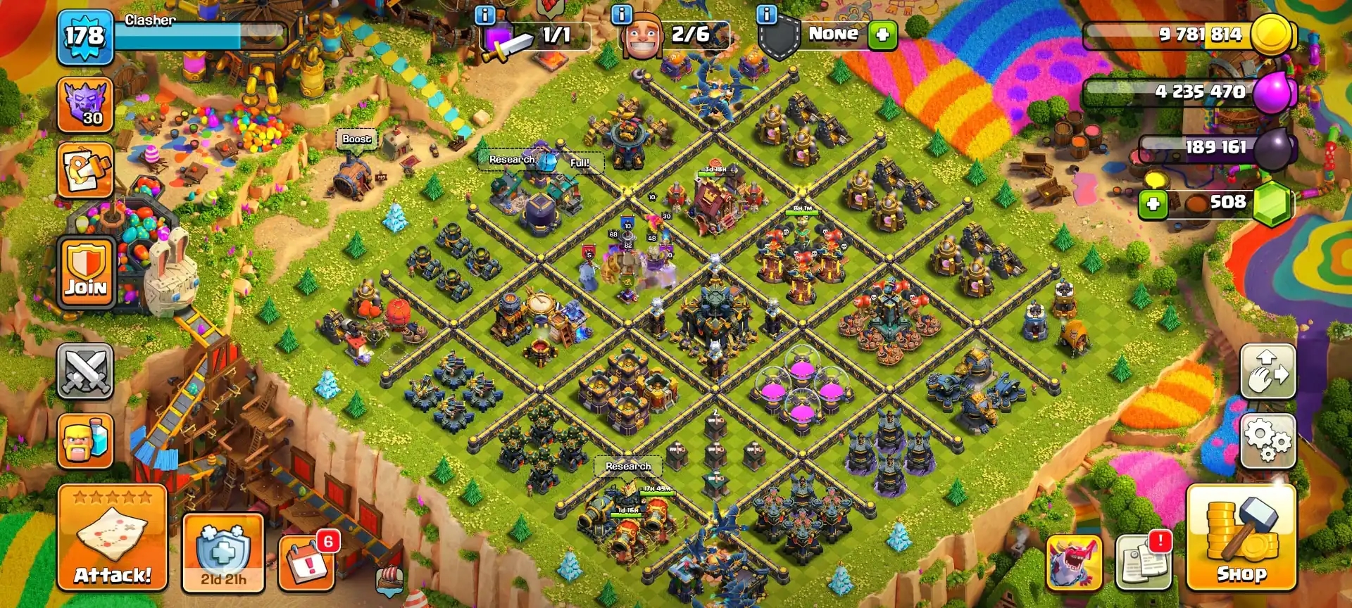 [100% MAX WALL & DFC] TH17 NEAR MAX | BEST DEAL [2 EPIC MAX] HEROES: 82-68-48-30 | NC YES | FULL ACCESS | 6B | XP-178 | JOSS EPIC & PROFILE - Global