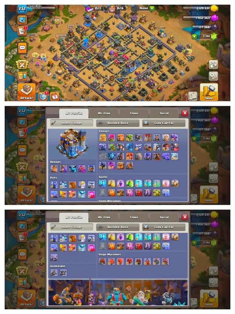 EXP-232 ➤TH18 NEAR MAX➤TH17 4 HERO | 7 EPIC MAX ➤TH17 MAX ➤HEROS- 101-100-81-77-50➤13 EPIC EQUIPMENT ➤NC- 500 ➤LOTS OF SKINS - Global