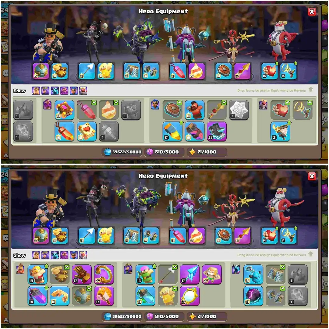 [Very Best Deal] Th18 Near Max | 7 Epic Max 5x 26 Lvl | Xp-262 | Heroes: 101-105-90-77-55 | Nc Yes | Max Pets | Max Type Wall | Full Access - Global