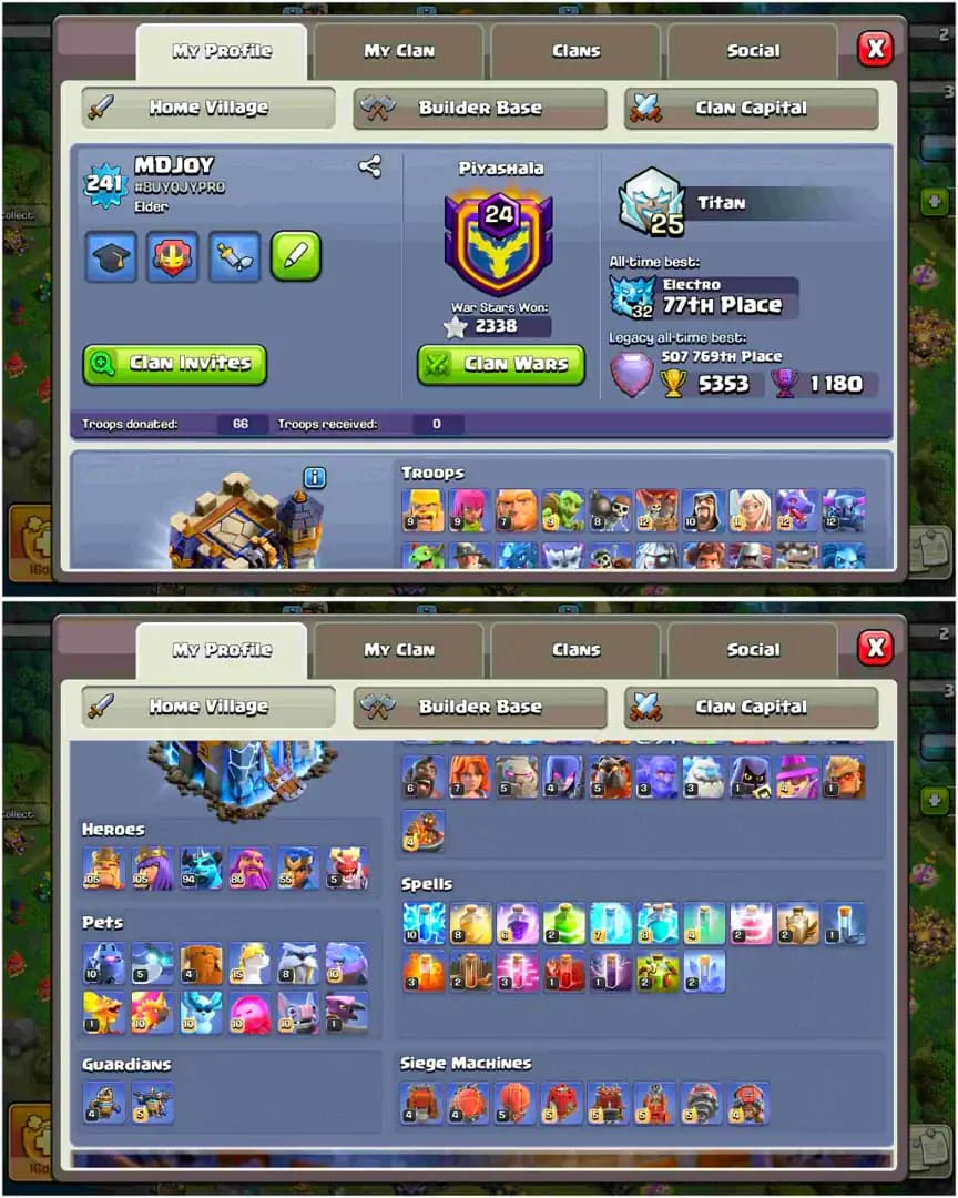 [BEST OFFER] TH18 NEAR MAX | MAX WALL | 5 HERO MAX | 3 EPIC MAX | MAX DFC | BH FULL MAX | NC YES | XP-241 | 2338 WS | FULL ACCESS