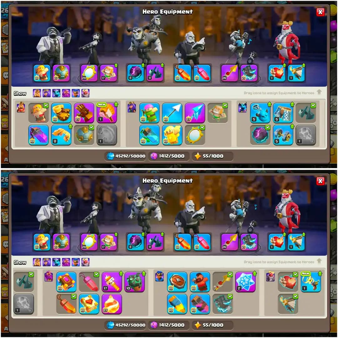 [WROLD TOP DEAL] TH18 ALMOST MAX | DARK DAYS SET | 5 HERO MAX | 5 EPIC MAX | B.B MAX | FULL ACCESS | 4492 WS | MAX PROFILE