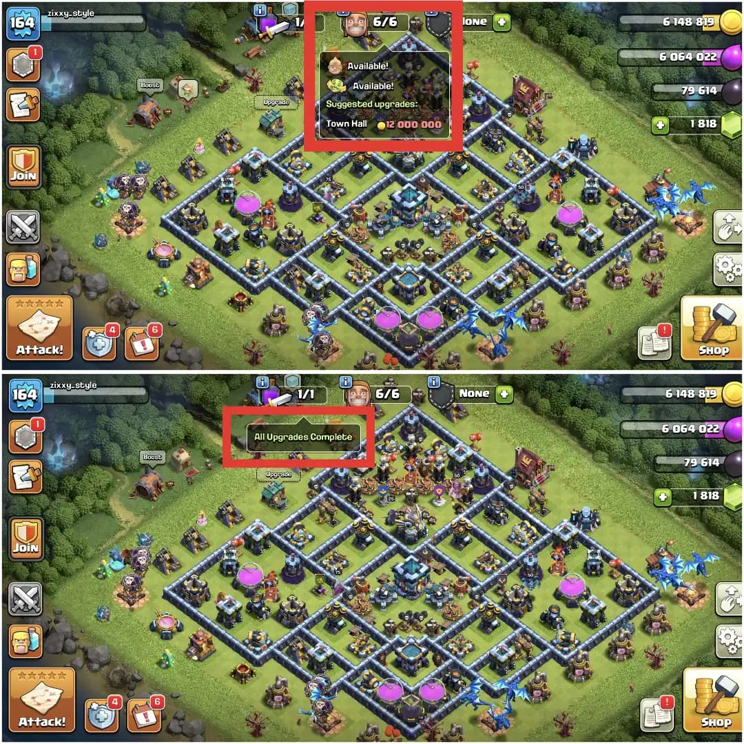 200% MAX |NOTHING LEFT| TH13 FULL MAX ➤ALL EPIC HIGH ➤HEROES: 75-75-50-50-25 ➤NC YES ➤862 WS ➤6B ➤XP-165 | EMAIL CHANGE AVAILABLE