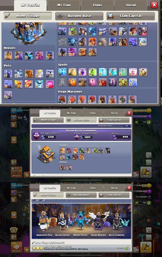 [TOP MAX DEAL] TH-18 MAX [5X HERO MAX] [9X EPIC MAXED] [ NC FREE] [MAGIC SET] [CWL MEDALS-340] AXP-226 [FULL ACCESS]