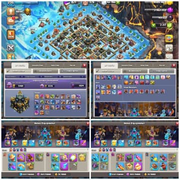 [WOW DEAL] TH17 FULLY MAX | Hero 100-100-75-50 | Max Pets | Max Defs Full |Wall 100% Max | Equipment Sb-Fb-Rs-Eb Max Epic | XP 235 - Global
