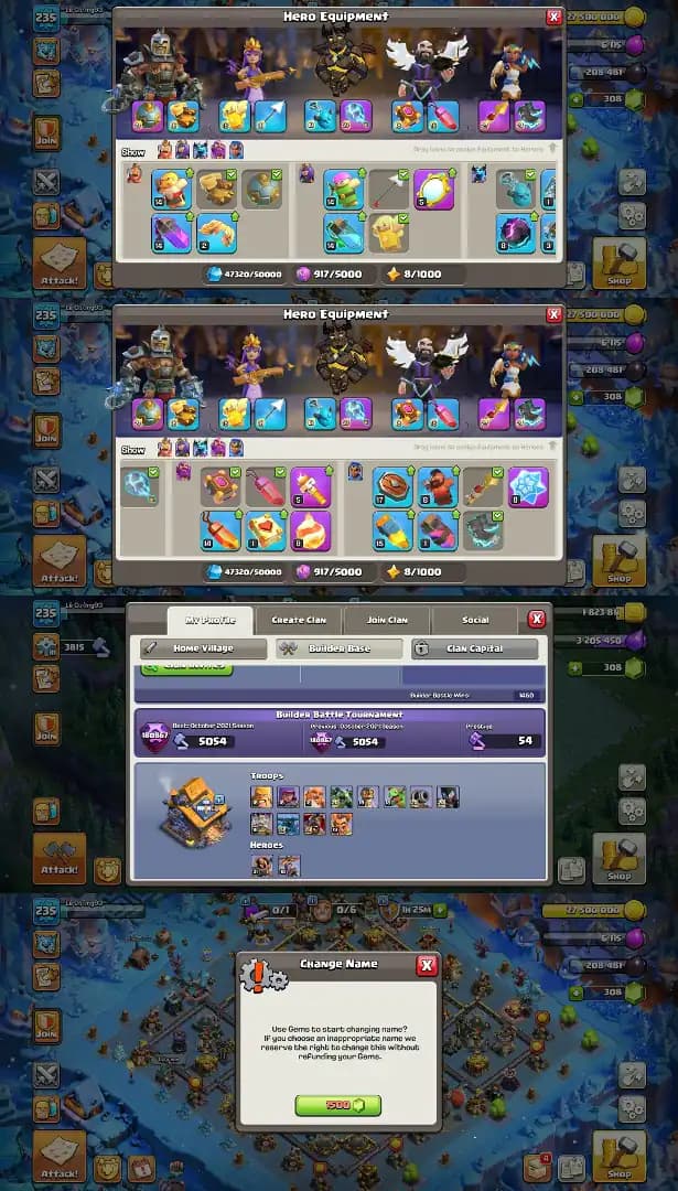 TH 18 ►[ Near Max Type]► Heroes-89/100/84/79/52] ►[4x Epic Max] ► Max Type Wall | Paid Scenery | Good Troops] Stronge DFF] ►Full Access] Xp-235