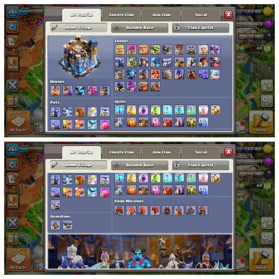 [Super Deal] Th-18 Fully Max➤Heroes: 105/105/93/80/55 ➤13 Epic(3 max) ➤Defence/wall max ➤3 epic scenery ➤Nc-1k | Full Access | Best Deal