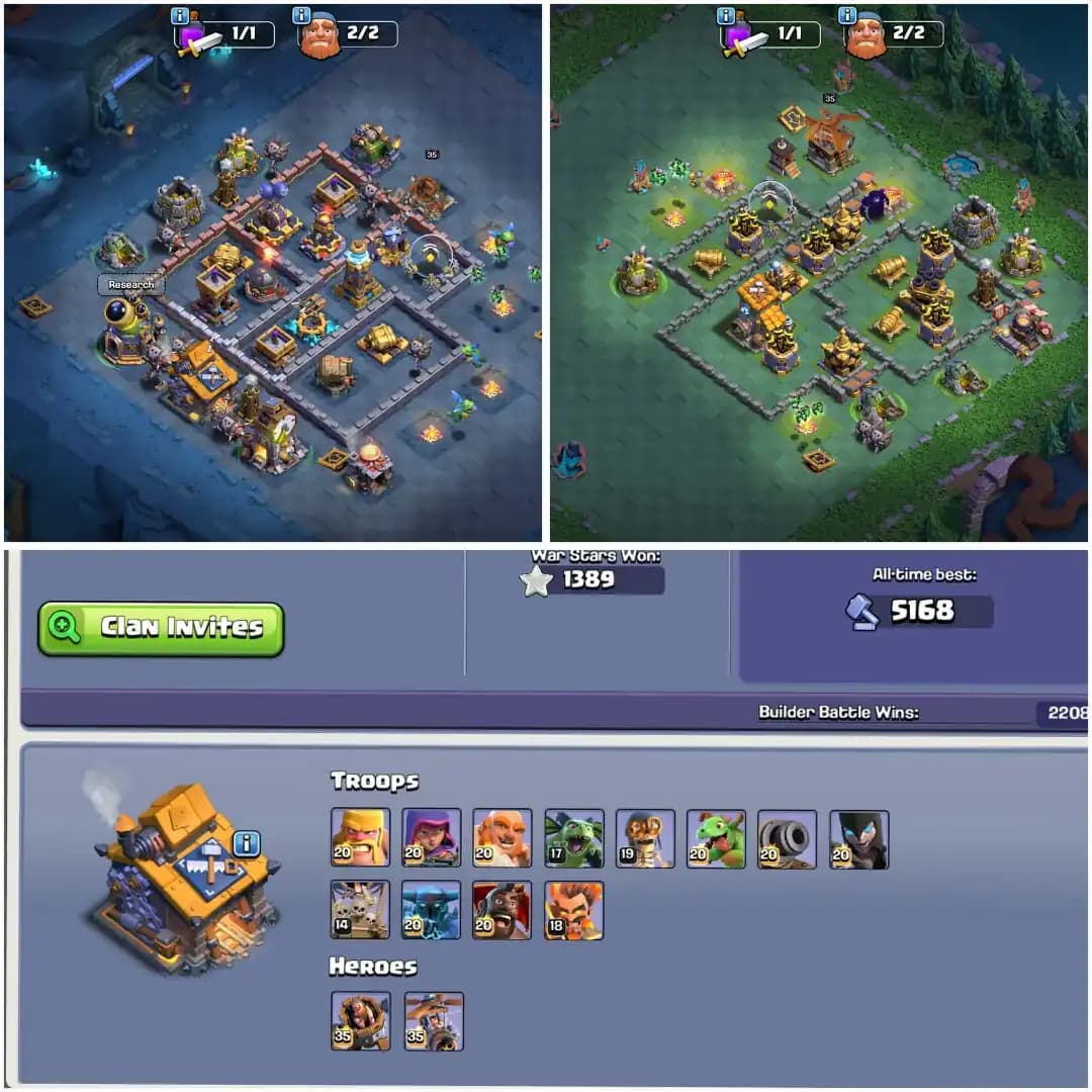 MOST SELLING TH 16 ACC✦NC YES ✦BUILDER APP MAX✦HERO|78|80|51|55|30✦BUILDER BASE MAX✦GD DFC✦WOW PROFILE✦HIGH EPIC✦ 7X HERO SKIN✦6B✦HIGH PET AND SIEGE