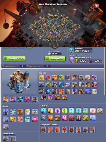 [Hot Offer] Th18 Near Max | Almost 6 Epic Max | Th17 Maxed | B.B Full Max | Heroes: 100-105-90-76-50 | Paid Scenery | Full Access | 2624 Ws - Global