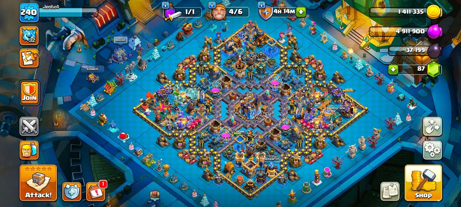[TOP DEAL] TH18 FULLY MAX [100% MAX WALL] [4 HERO MAX] [6 EPIC MAX + OTHERS MAX] [100% MAX DFC&TROOPS&PETS] [B.B 200% MAX] PAID SCENERY | FULL ACCESS