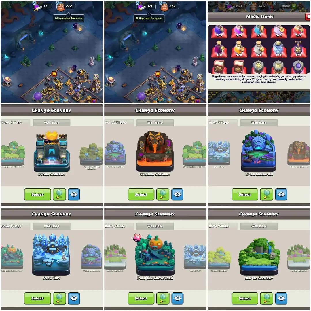 [Top Deal] Th18 Fully Max | 100% Max Profile | 8 Epic Max | 6x Scenery | 32x Hero Skin | Max Dfc | Max Hero | 4794 Ws | B.B 200% Max | Nc Yes