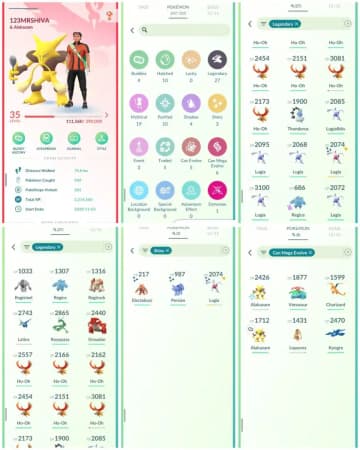 R84 | Level35 | 27 Legendary | 3 Shiny | Shiny Lugia | Rayquaza | Ho-oh | Mega Kyogre | Mega Charizard | Groudon | Stacked Account - Global
