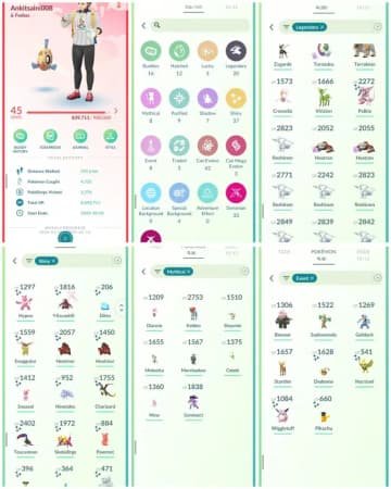 R79 | Level45 | 20 Legendary | 37 Shiny | Shiny Palkia | Shiny Ditto | Shiny Dmax | 3 Costume Shiny | Mew | Marshadow | Keldeo | Celebi | - Global
