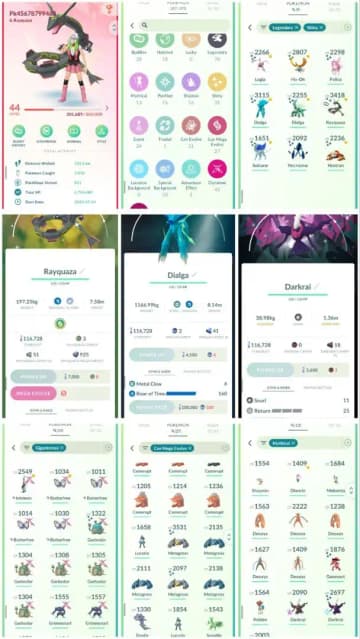 D6 | Level44 | 70 Legendary | 31 Shiny | 9 Shiny Legend | Shiny Mega Rayquaza | ROT Shiny Dailga | Special Background Shiny Darkrai | - Global