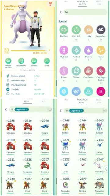 R19 | Level23 | 29 Legendary | 2 Shiny Legend | Rayquaza | Mewtwo | Groudon | Kyogre | Shiny Entei | Giratina | Best Deal For mewtwo Lovers - Global