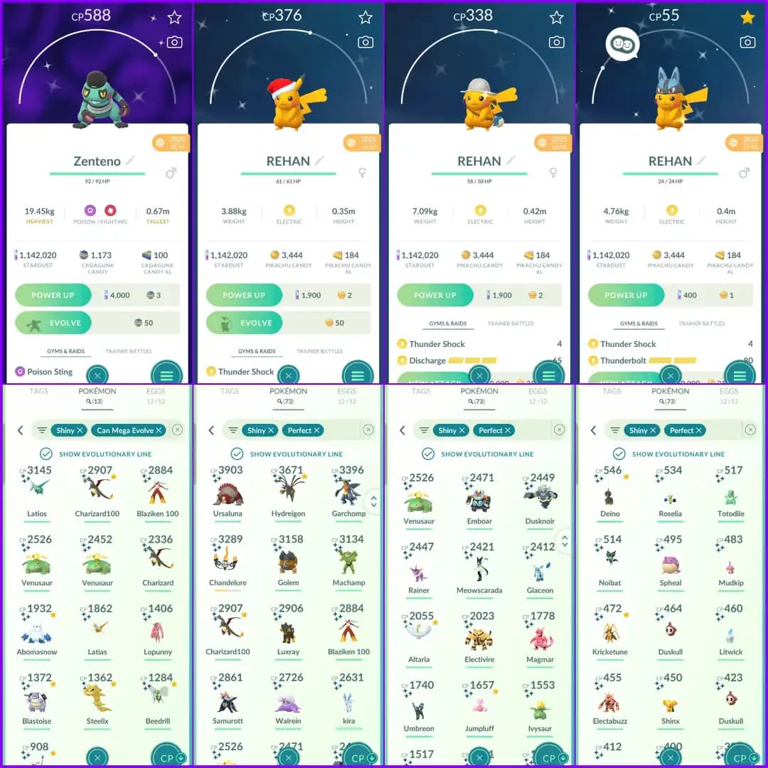 LEVEL 69 👑 Majestic Rarest Collection 👑 Shiny Luca Pikachu + Santa Pikachu + Explorer Hat Pikachu 👑 10× Guaranteed Lucky Shiny Legendary
