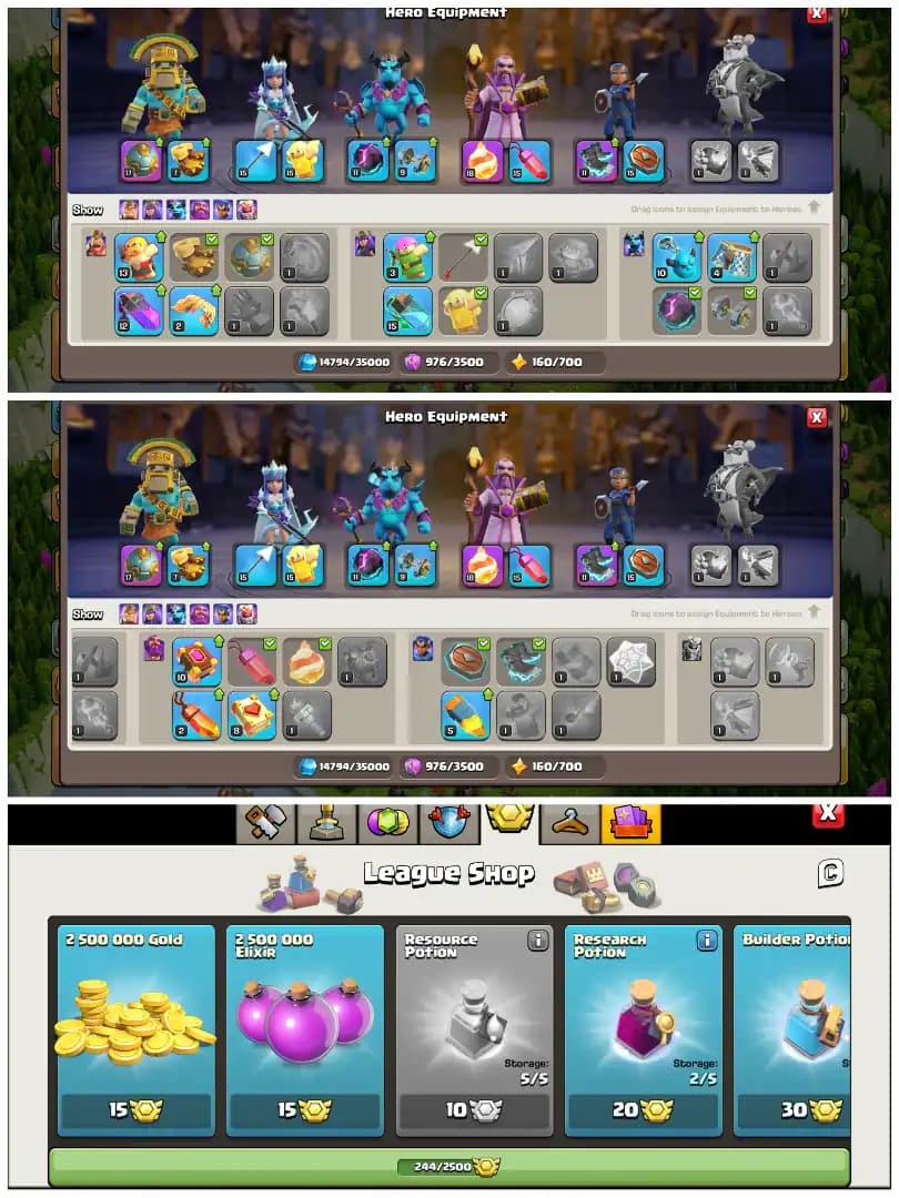 🛡️ TH16 DONATION ACCOUNT 🛡️ BLUE WALLS 🛡️ 3 EPIC EQUIPMENTS 🛡️ BK 50 AQ 52 MP 26 GW 18 RC 12 🛡️ FREE NAME CHANGE 🛡️ 240 MEDALS 🛡️
