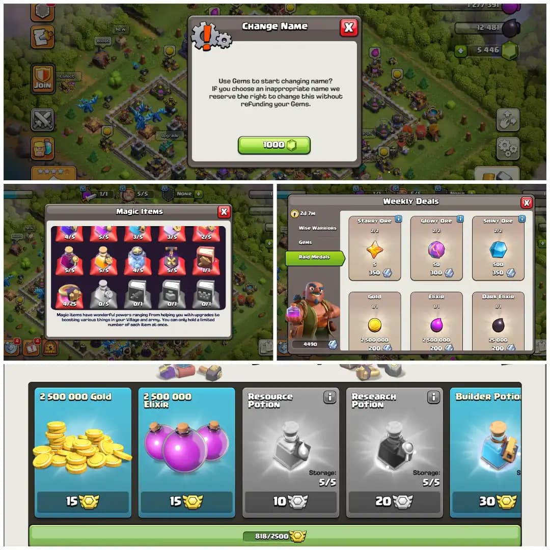🏆 TH16 SEMI MAX 🏆 XP 169 🏆 5400 PLUS GEMS 🏆 800 PLUS CWL MEDALS 🏆 NAME CHANGEABLE 🏆 AWESOME HEROES 🏆