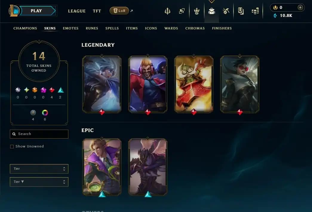 EUW Gold 3 LoL Main Account – Level 55 – 48 Champions – 14 Skins – 10.8K BE – Honor 4
