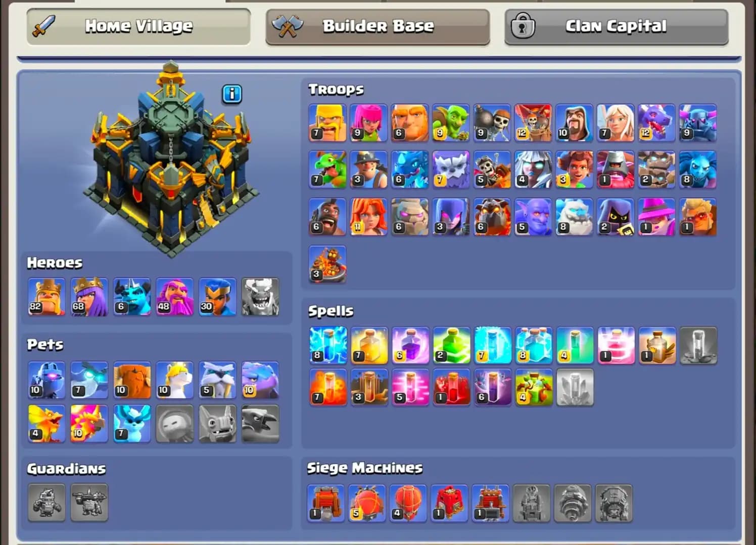 [100% MAX WALL & DFC] TH17 NEAR MAX | BEST DEAL [2 EPIC MAX] HEROES: 82-68-48-30 | NC YES | FULL ACCESS | 6B | XP-178 | JOSS EPIC & PROFILE