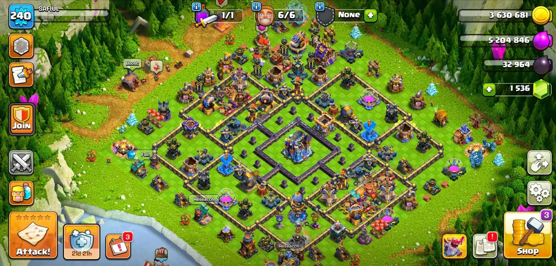 TOP DEAL | TH18 NEAR MAX [4 EPIC MAX] 4799 WS | NC YES | HEROES: 65-100-90-75-43-2 | MAX EPIC | WALL HIGH | XP-240 | 12X SKIN | FULL ACCESS
