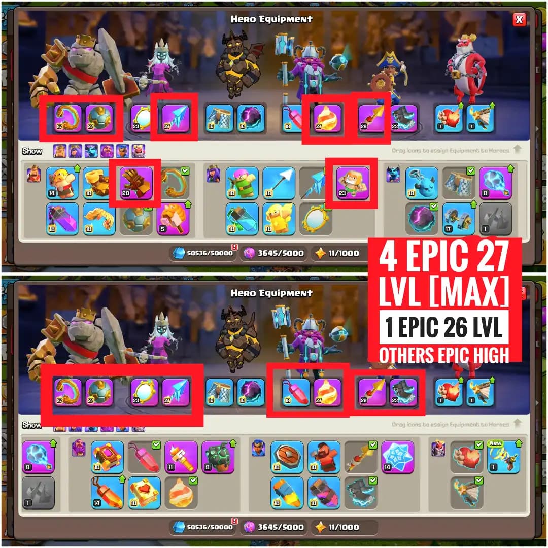 TOP DEAL | TH18 NEAR MAX [4 EPIC MAX] 4799 WS | NC YES | HEROES: 65-100-90-75-43-2 | MAX EPIC | WALL HIGH | XP-240 | 12X SKIN | FULL ACCESS