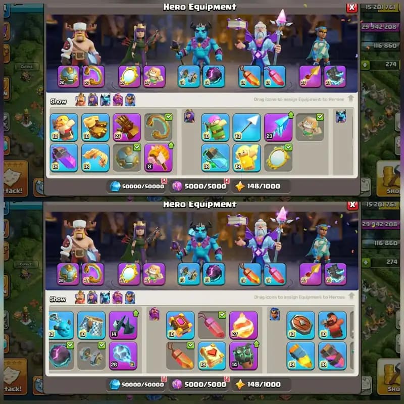 [5605 WWS]➤➤14 Epic Equipment➤➤th18 4 Hero Max Account➤➤2364 Cwl Medals➤➤9 Epic Almost Max➤➤Longshot Max➤➤Exp 251