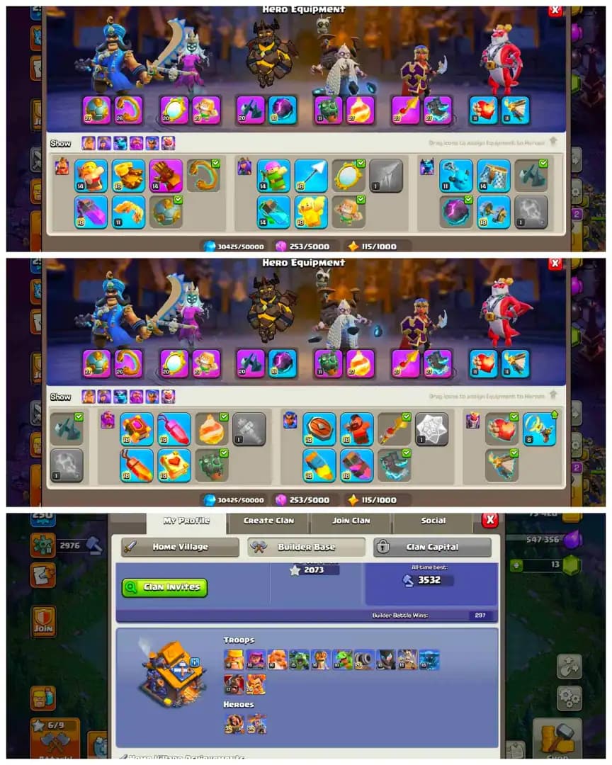 Th18 Almost max [Cosmic Secnry] | Hero-100-105-78-50 | Equipment-10-Epic Almost Max | XP-250 | Defence Wall Almost Max | NC-Yes