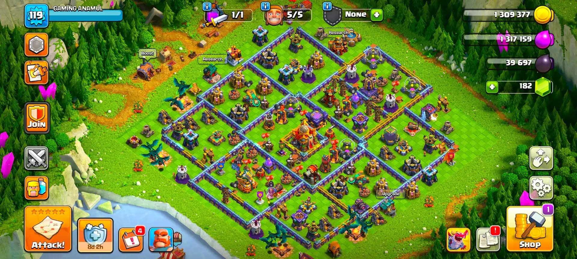 [BEST DEAL] TH16 NEAR MAX | NC 500 [EPIC 3X 18 LVL/2X 17 LVL] HEROES: 57-67-25-9-25 | PURPLE WALL | XP-119 | CWL MEDALS | GD TROOPS | FULL ACCESS