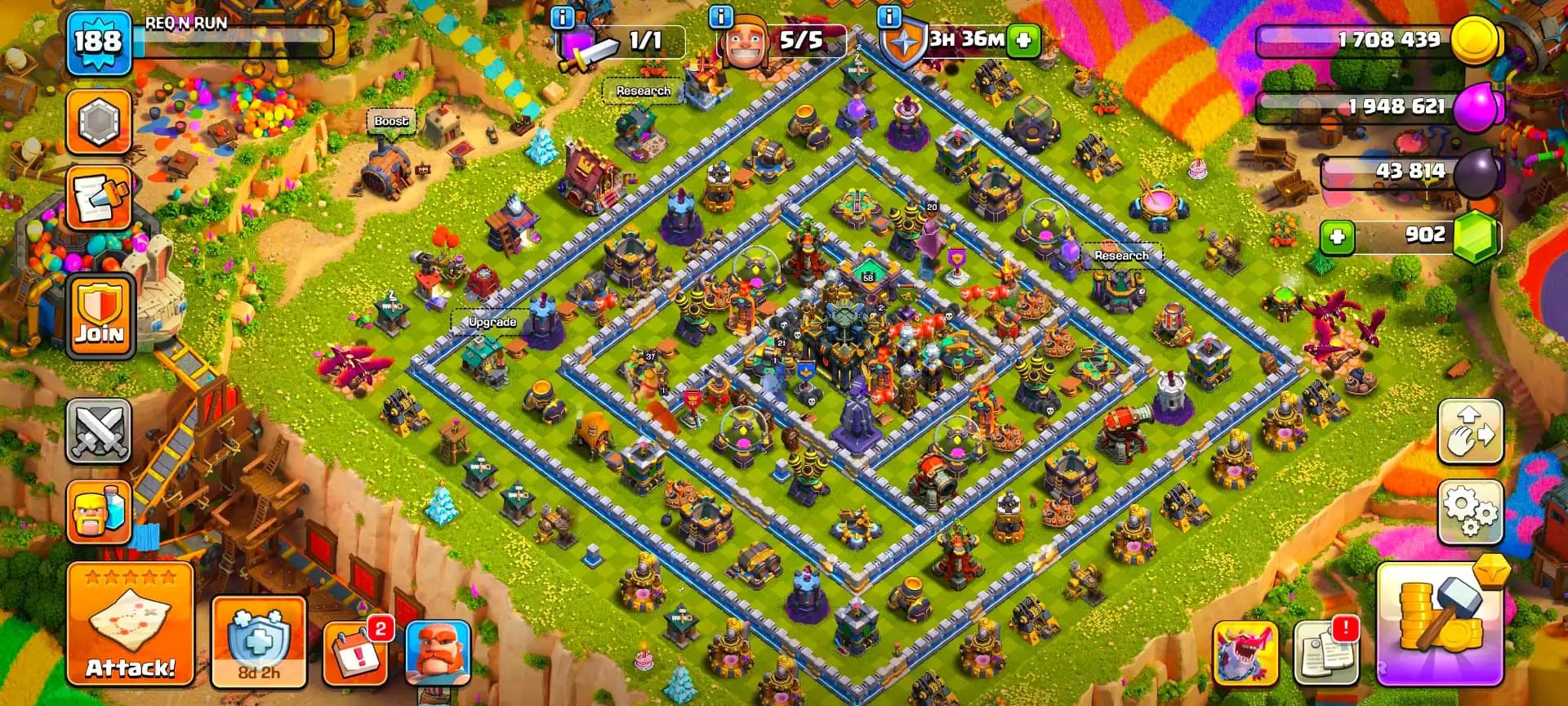 [PAID SCANERY] TH17 BEST DONATION | XP-188 | NC YES | HEROES: 37-58-42-20-21 | 1699 WS | 5X SIEGE | STRONG DFC | BLUE WALL | FULL ACCESS