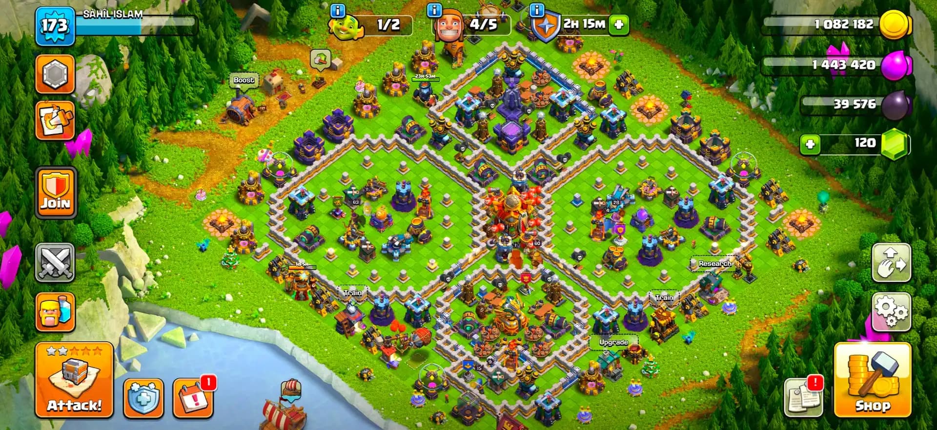 [Cheap Price] Th16 Great Donation | Strong Defence | Heroes: 60-63-44-28-15 | Xp-173 | 819 Ws | Good Pets | Siege + Troops Unlock | Full Access