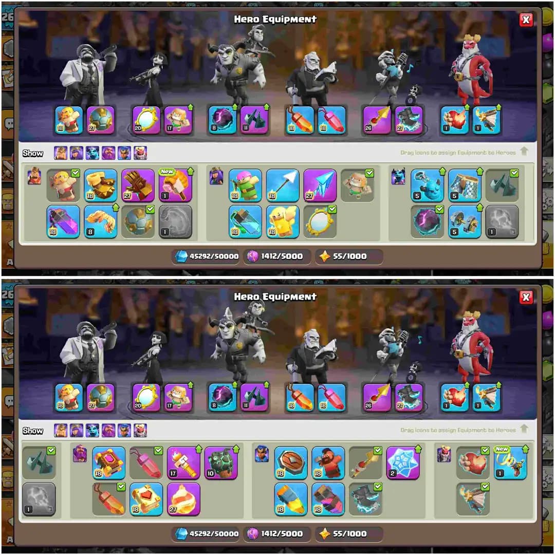 [Dark Days Set] Th18 Almost Max | 200 Wall Max | 5 Hero Max | 2016-2025 X Mas Tree |  5 Epic Max | Xp-265 | B.B Full Max | 4492 Ws | Full Access