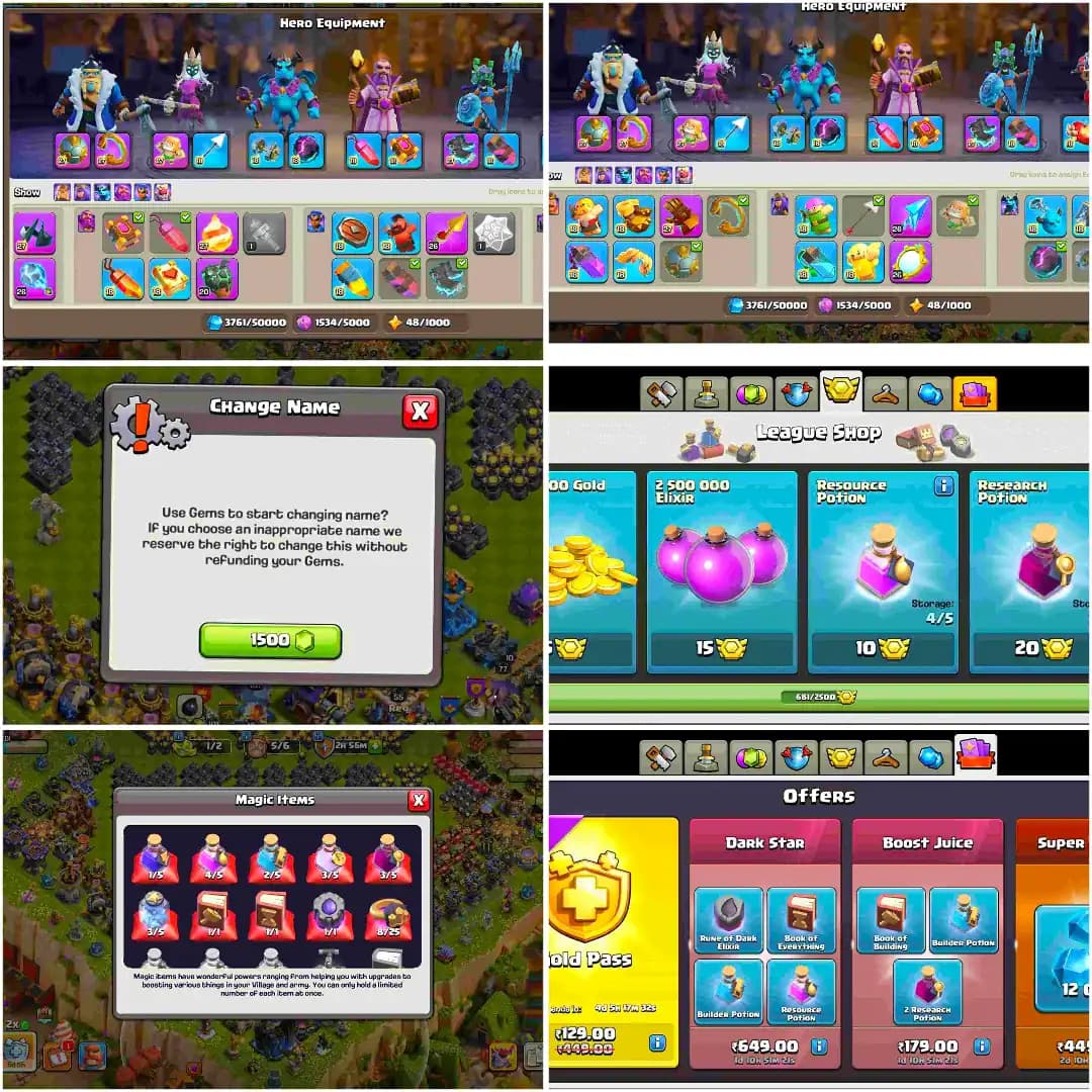 [Very Best Deal] Th18 Near Max | 7 Epic Max 5x 26 Lvl | Xp-262 | Heroes: 101-105-90-77-55 | Nc Yes | Max Pets | Max Type Wall | Full Access
