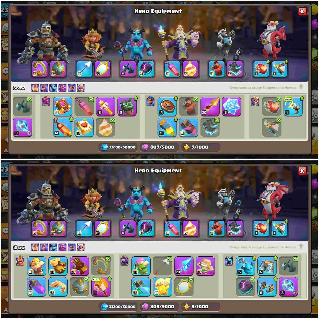 [World Best Deal] Th18 Almost Max | 6 Epic Max | 200 Wall Max | 5 Hero Max | Dragon Statue | Bh 10 | 2485 Ws | Max Pets | ‌Xp-238 | Nc Yes