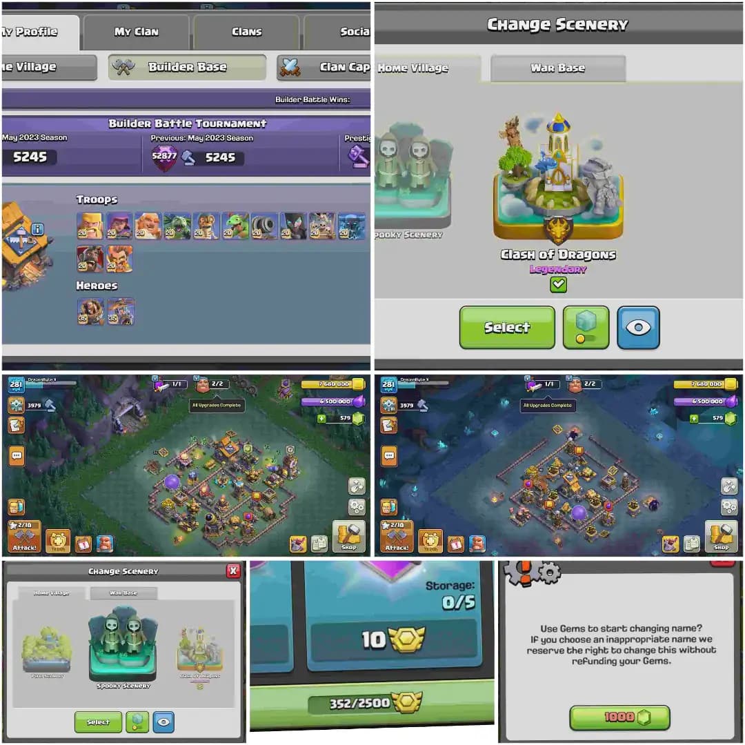 [Clash Dragon Scenery] Th18 Almost Max | Xp-281 | 4 Epic Max | B.B 100% Max | 5 Heroes Max | Nc 1k | Wall Max | Dragon Statue | Full Access
