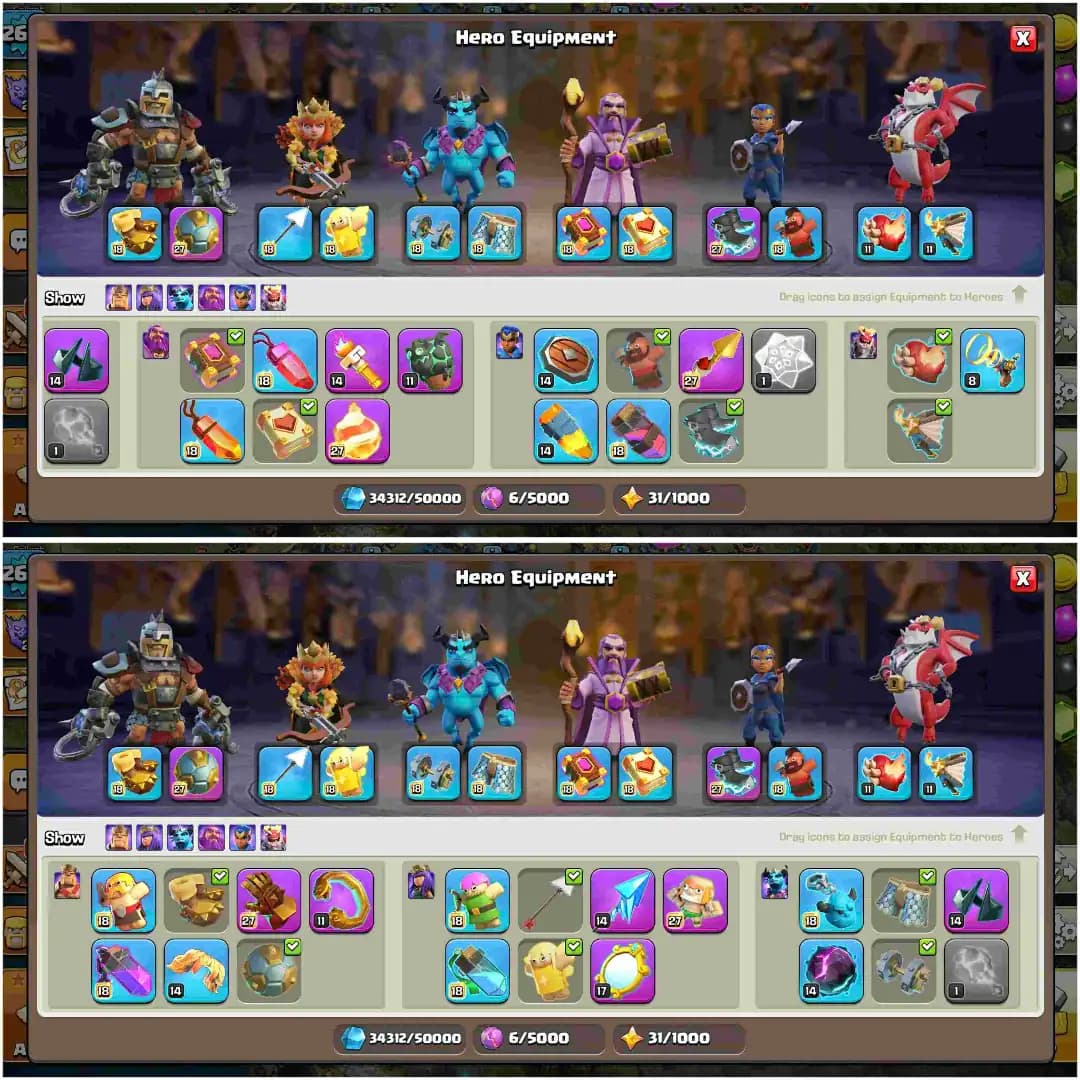 [Super Deal] Th18 Near Max | 6 Epic Max | Dragon Statue | Max All Heroes | Nc 500 | 100% Max Wall | 4288 Ws | B.B Full Max | Xp-260 | Max Pets