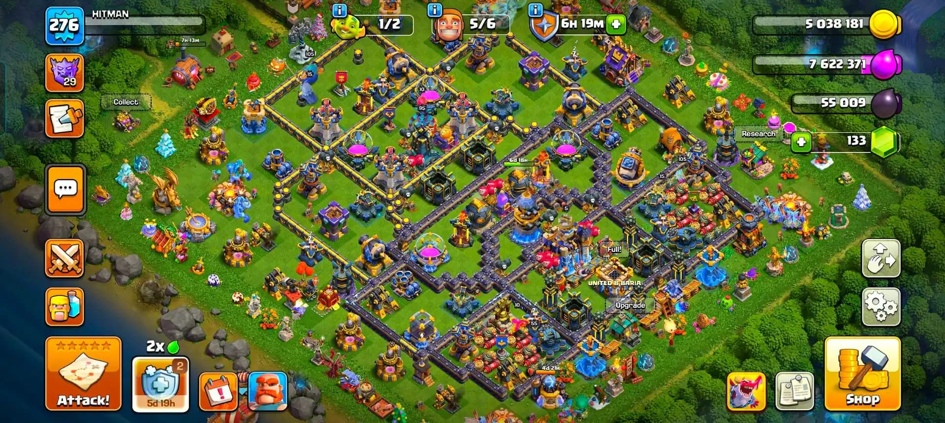 [Top Account] Th18 Almost Max | 10 Epic Max | Xp-275 | Max 5 Heroes | Dragon Statue | 4533 Ws | B.B 100% Max | Max Profile | Nc 500 | Max Wall
