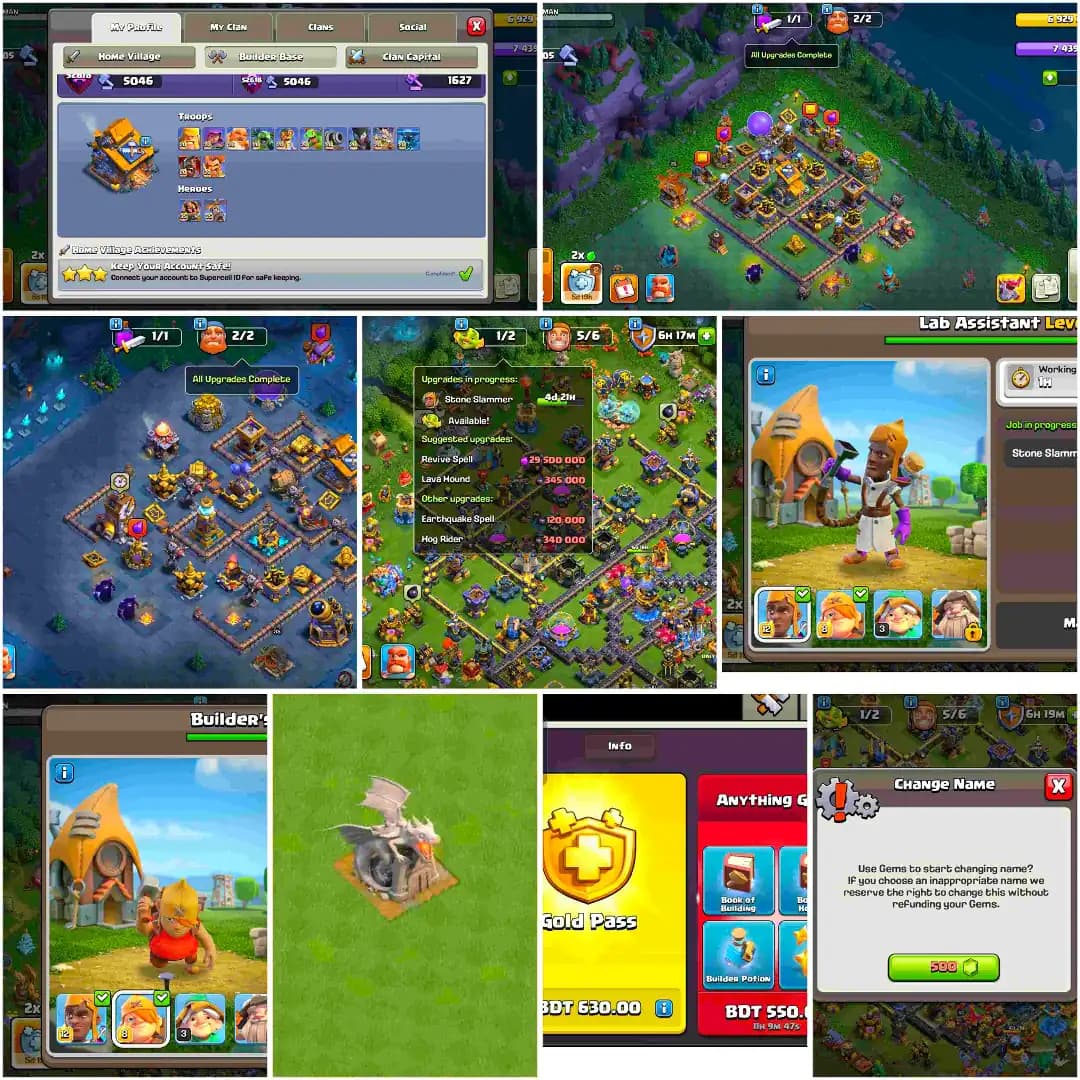 [Top Account] Th18 Almost Max | 10 Epic Max | Xp-275 | Max 5 Heroes | Dragon Statue | 4533 Ws | B.B 100% Max | Max Profile | Nc 500 | Max Wall