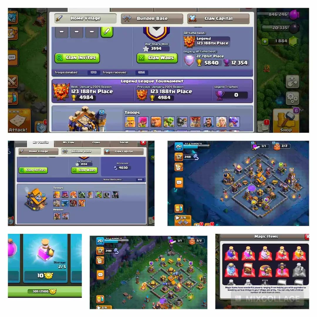 [Top Deal] Th18 very close max | Max Pets+ Wall | Hero: 105-105-95-80-55 | 5 Epic max | 3994 Ws | XP 251 | Max Type Profile | full acces