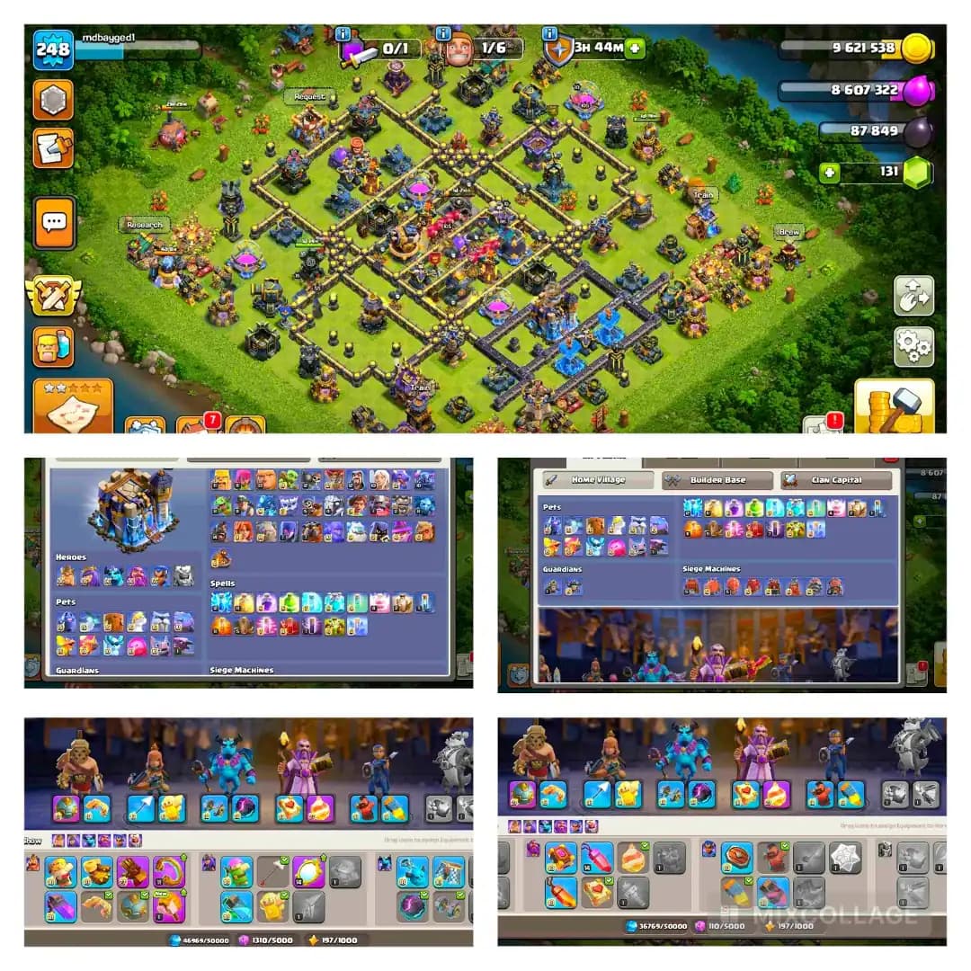 [Super Deal] TH18 Max Type | Hero: 105-105-95-80-55 | all pets Max | equipment max | NC 500 | Full access  | xp 247 | War star 3567 | premium Account