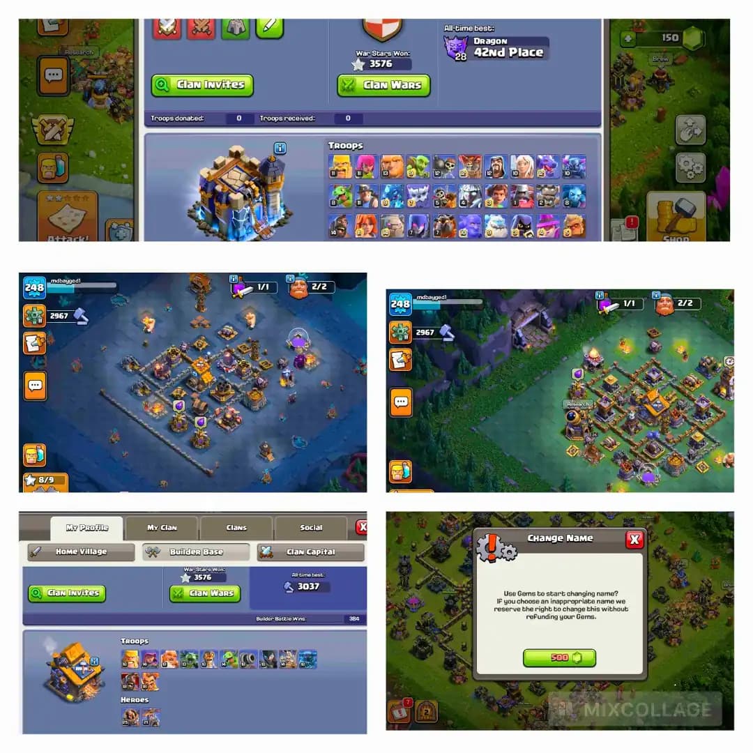 [Super Deal] TH18 Max Type | Hero: 105-105-95-80-55 | all pets Max | equipment max | NC 500 | Full access  | xp 247 | War star 3567 | premium Account