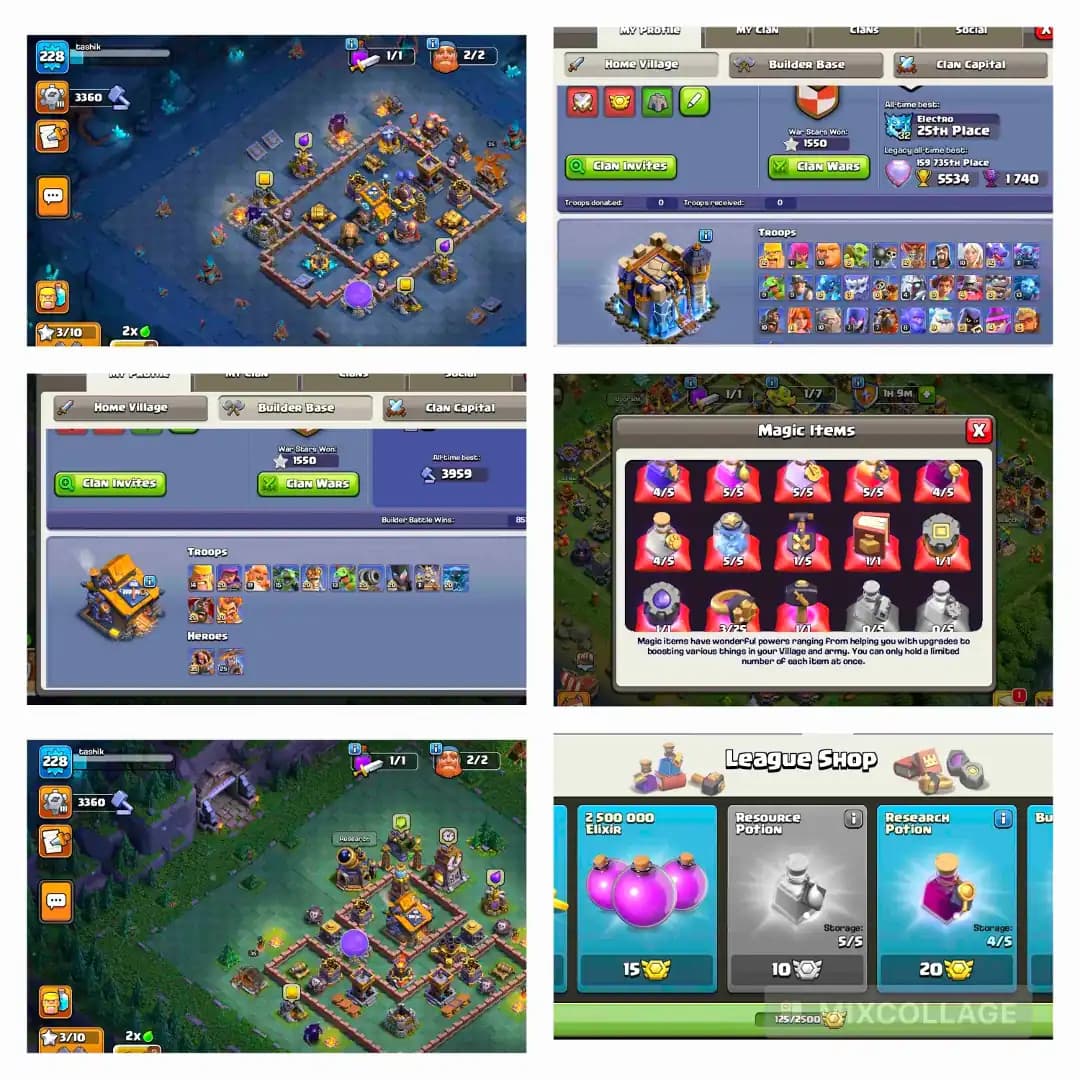 [Helper Hut Max] Th18 5 Heros Max | 8 Epic Almost Max | 5.3k Gems | Nc Yes | Old Obstacles | Xp-228 | Max Wall | Full access