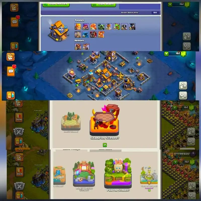 [20 Heroes Skin 5 Scenery]➤➤Th18 4 Hero Max Account ➤➤Heroes:105-105-90-80-55➤➤12 Epic Equipment➤➤Exp 248 |