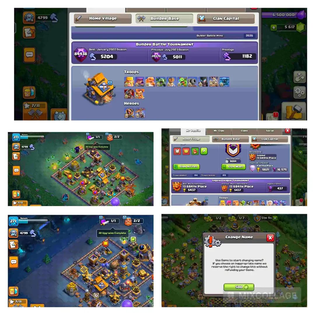 [8 Epic Max] Th18 Almost Max | Xp-271 | 100% Max Wall | 5 Heroes Max | Max Type Profile | B.B 100% Max | Nc Yes | Max BH | Full Access | 5600+ Gems