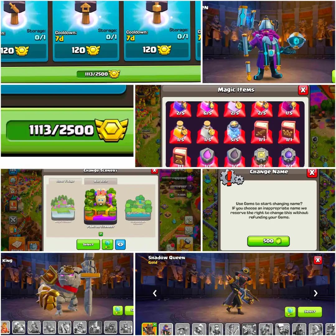 [BEST OFFER] TH18 NEAR MAX | 3 EPIC MAX | 1100 MEDALS | NC YES | 4000 GEMS | HEROES: 45-56-40-20-11 | PURPLE WALL | HIGH DFC | FULL ACCESS