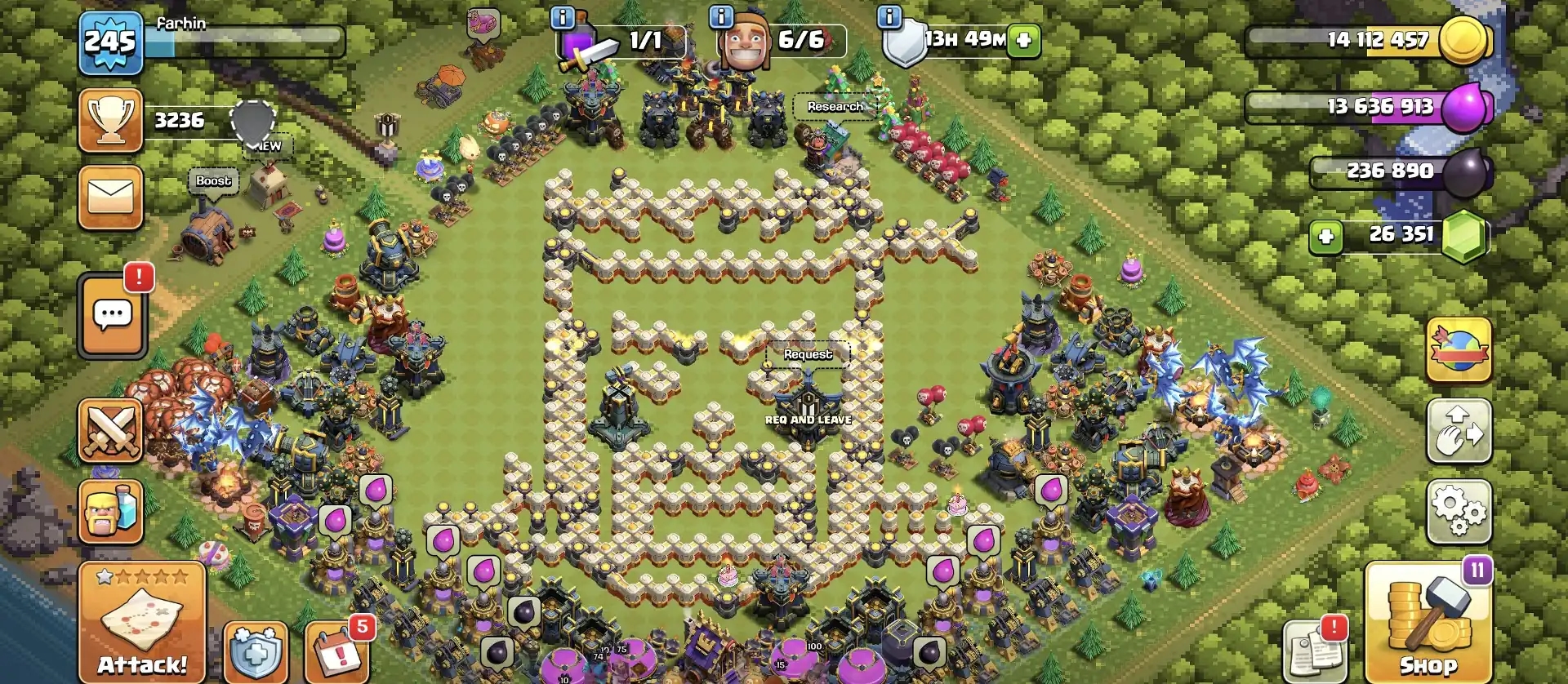 26.3K GEMS 👈 TH 17 MAX ACCOUNT ⚡ 4 HEROS MAX 🚀 HEROS 100-100-74-75-50 🔥 B.B FULL MAX ✔️ HUGE COLLECTION 👈 EVERY SIDE PERFECT 👌 BEST OFFER