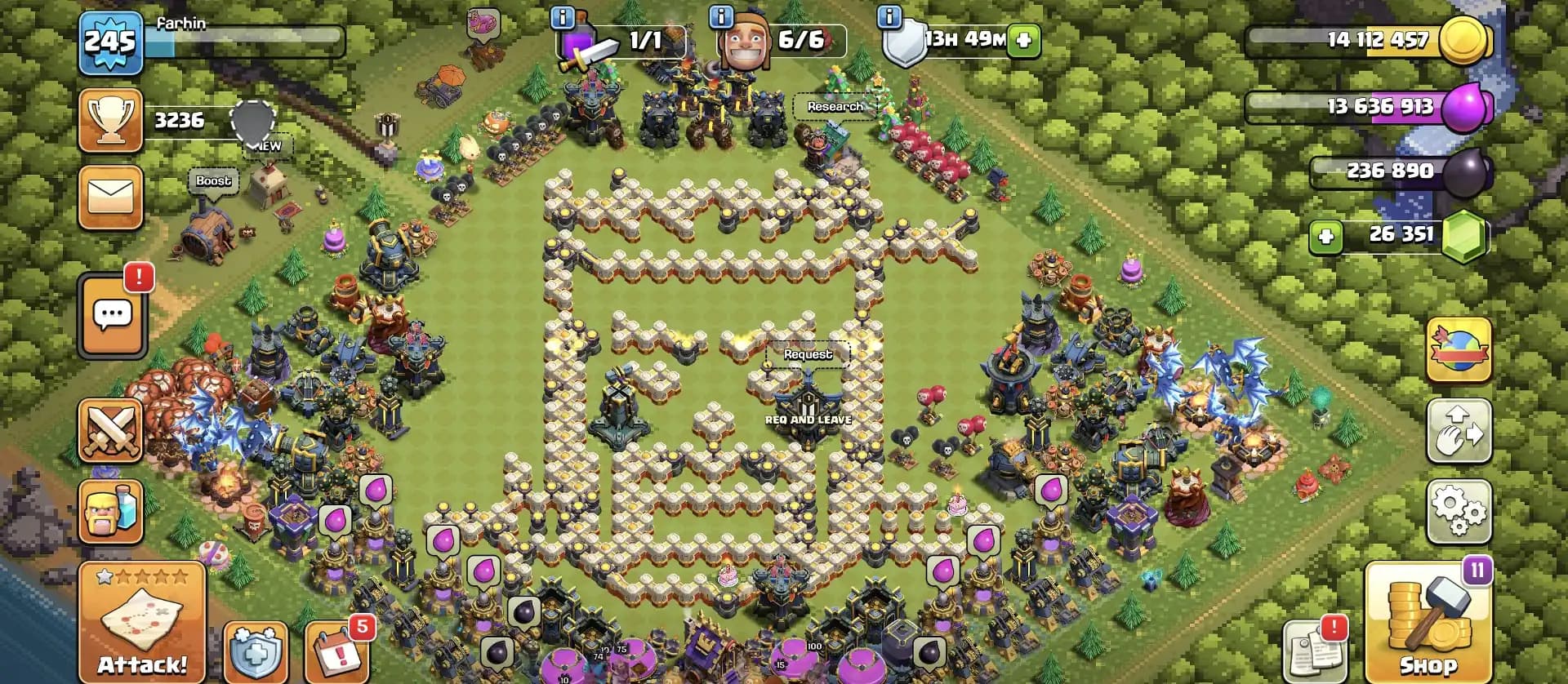 26.3K GEMS 👈 TH 17 MAX ACCOUNT ⚡ 4 HEROS MAX 🚀 HEROS 100-100-74-75-50 🔥 B.B FULL MAX ✔️ HUGE COLLECTION 👈 EVERY SIDE PERFECT 👌 BEST OFFER