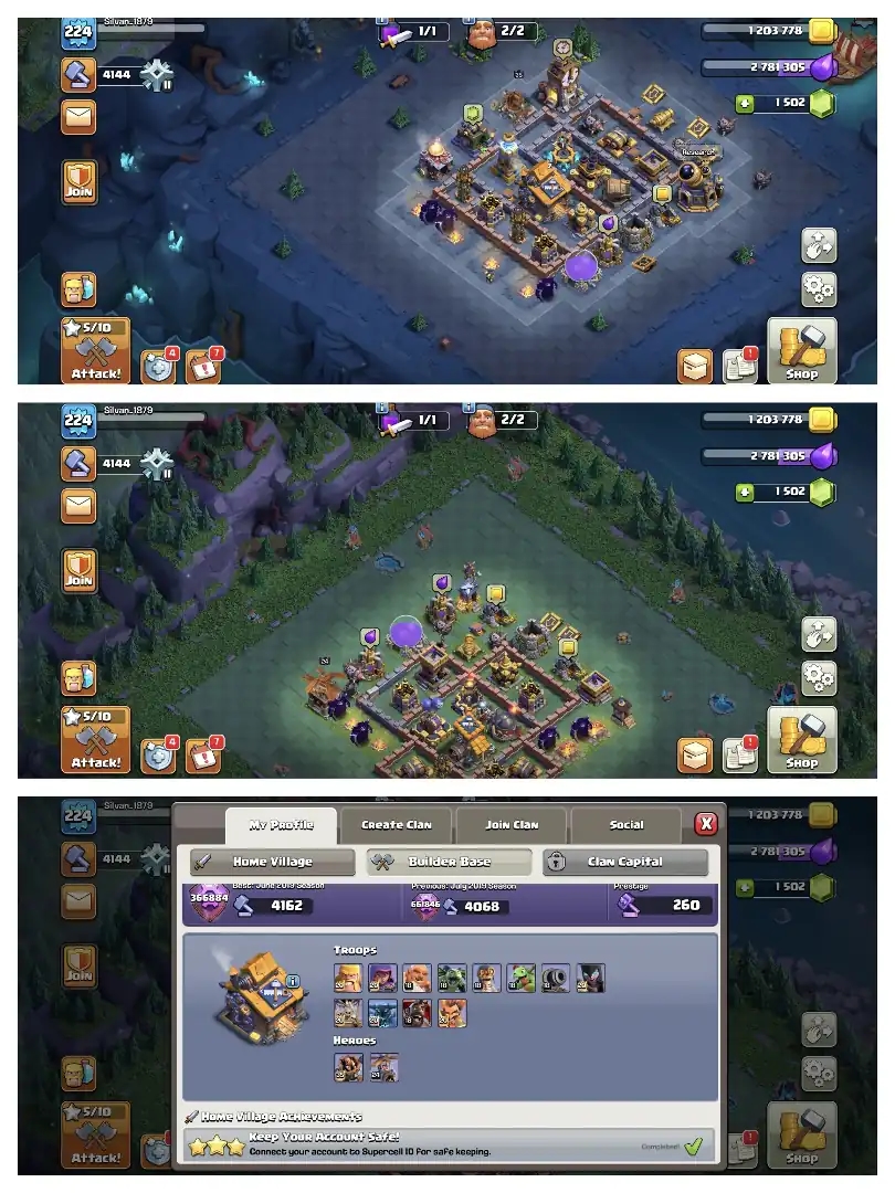 PERFECT DEAL 🚀 TH 15 GREAT ACCOUNT ✔️ SCENERY AVAILABLE 🔥 GOOD EPIC EQUIPMENT 🚀 HERO 80-80-57-55-30 ✔️ EVERY SIDE AWASOME 🔥 BEST DEAL